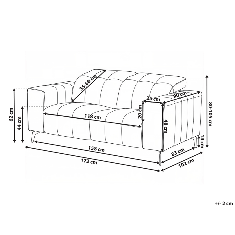 2-sits soffa Ommel - Ljusbeige - Möbler - Soffa - Biosoffa & reclinersoffa - 2 sits biosoffa & reclinersoffa