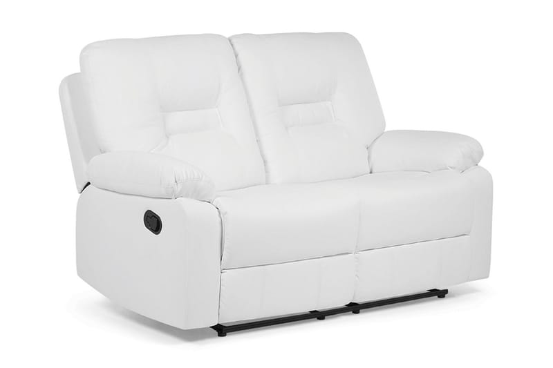 Rovik 2-sits Djup Reclinersoffa 146 cm i Konstläder, Vit