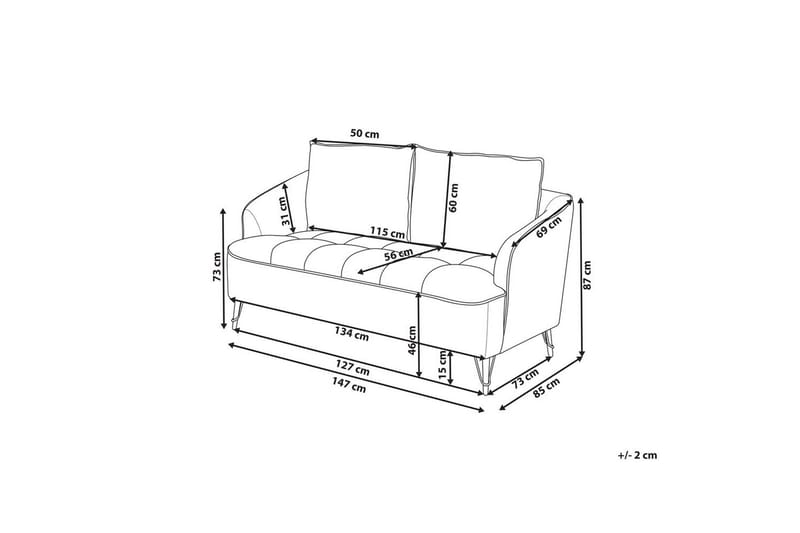 2-sitssoffa Hobro Grå, svart - Grå - Möbler - Soffa - 2 sits soffa