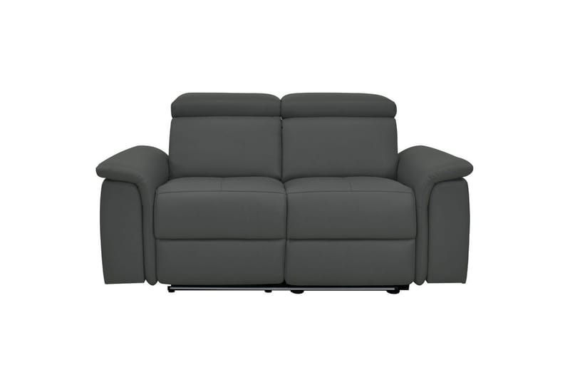 2-sitssoffa Pareli Grå, Läder/PU, Manuell vilstol - Grå, Läder/PU, Manuell vilstol - Möbler - Soffa - Skinnsoffor