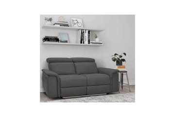 2-sitssoffa Pareli Grå, Läder/PU, Manuell vilstol - Grå, Läder/PU, Manuell vilstol - Möbler - Soffa - Skinnsoffor