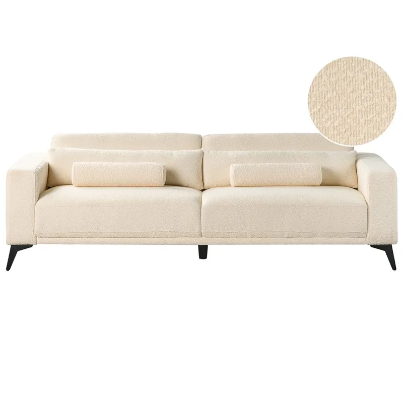 3-sits soffa Ange - Vit, Svart/Bouclé - Möbler - Soffa - 3 sits soffa