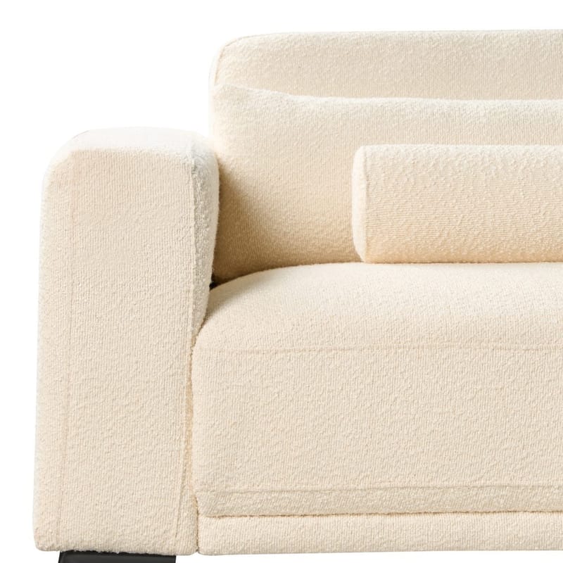 3-sits soffa Ange - Vit, Svart/Bouclé - Möbler - Soffa - 3 sits soffa
