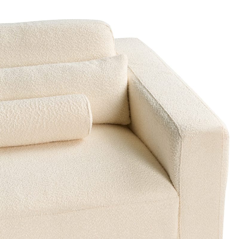 3-sits soffa Ange - Vit, Svart/Bouclé - Möbler - Soffa - 3 sits soffa