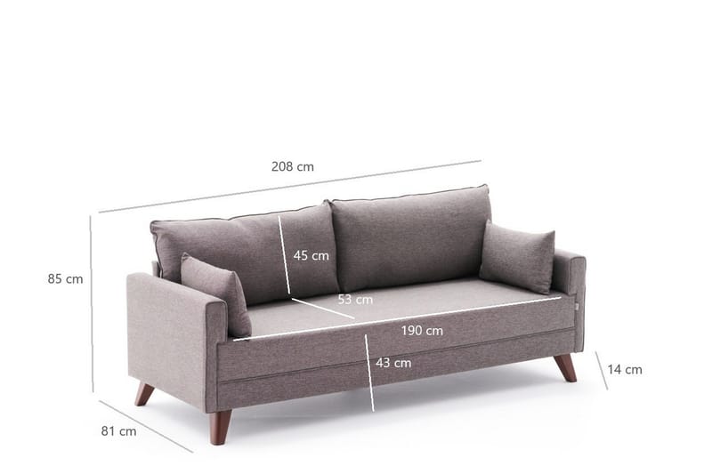 Antigua 3-sits Soffa - Brun/Natur - Möbler - Soffa - Bäddsoffa - Bäddsoffa 3 sits