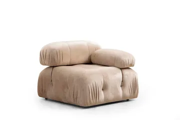 Belgin Bubblig Soffa 3-sits med fasta armstöd och repdetaljer - Beige - Möbler - Soffa - Modulsoffor - Komplett modulsoffa