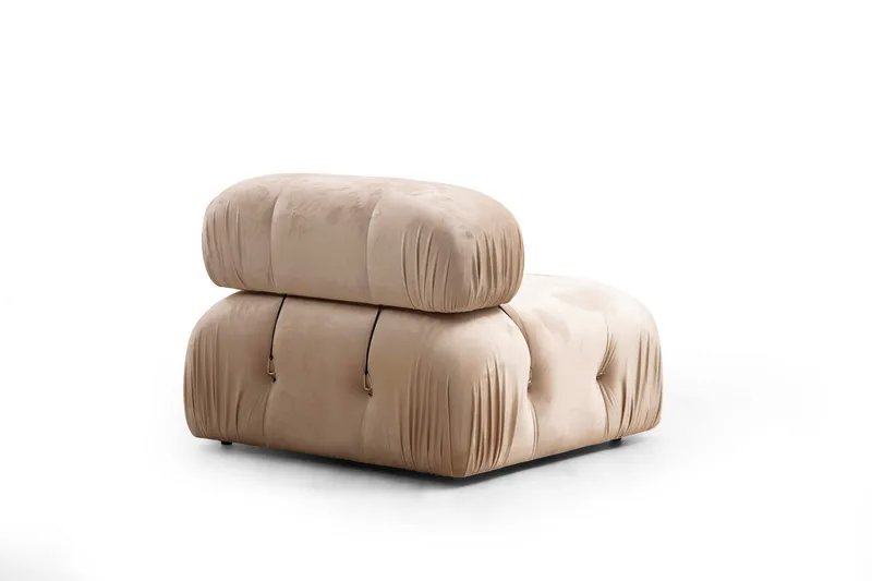 Belgin Bubblig Soffa 3-sits med fasta armstöd och repdetaljer - Beige - Möbler - Soffa - Modulsoffor - Komplett modulsoffa