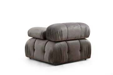 Belgin Bubblig Soffa 3-sits med fasta armstöd och repdetaljer - Grå - Möbler - Soffa - Modulsoffor - Komplett modulsoffa