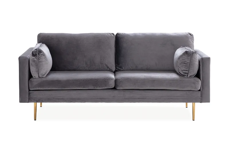 Bloom 3-sits Soffa i Sammet med Metallben, Grå