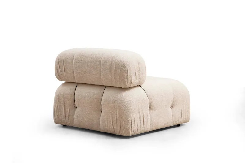 Bubblig Soffa 3-sits Belgin med fasta armstöd och repdetaljer - Ljusbeige - Möbler - Soffa - Modulsoffor - Komplett modulsoffa