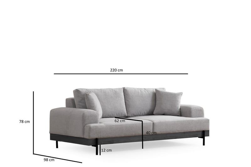 Eti Soffa 3-sits - Grå - Möbler - Soffa - 3 sits soffa