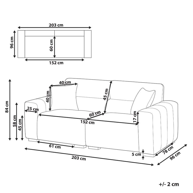 3-sits soffa Fauskan - Beige - Möbler - Soffa - 3 sits soffa