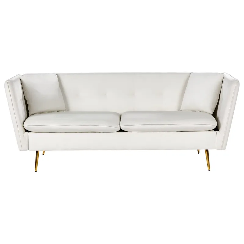 3-sits soffa Frederica, Vitt, guld/Sammet