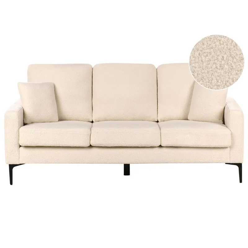 3-sits soffa Gavle - Beige, svart/Bouclé - Möbler - Soffa - 3 sits soffa
