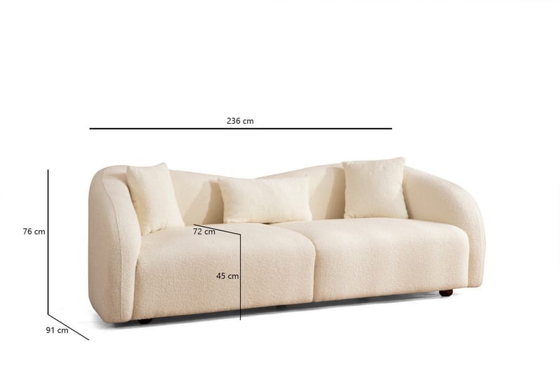 Hungirr Soffa 3-sits - Beige|Bouclé - Möbler - Soffa - 3 sits soffa