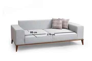 Jonnesha 3-Sits Soffa - Grå - Möbler - Soffa - Bäddsoffa - Bäddsoffa 3 sits