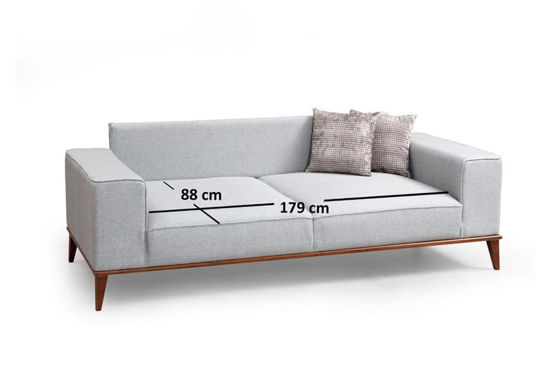 Jonnesha 3-Sits Soffa - Grå - Möbler - Soffa - Bäddsoffa - Bäddsoffa 3 sits