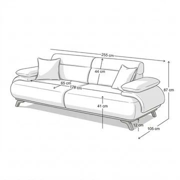 Kelnor 3-sits Soffa 246x81x97 cm - Beige - Möbler - Soffa - 3 sits soffa