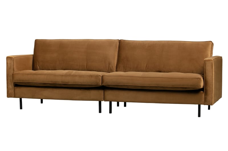 Lissbon 3-sits Sammetssoffa 275 cm - Brun|Gul - Möbler - Soffa - 3 sits soffa