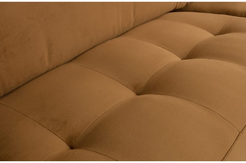 Lissbon 3-sits Sammetssoffa 275 cm - Brun|Gul - Möbler - Soffa - 3 sits soffa