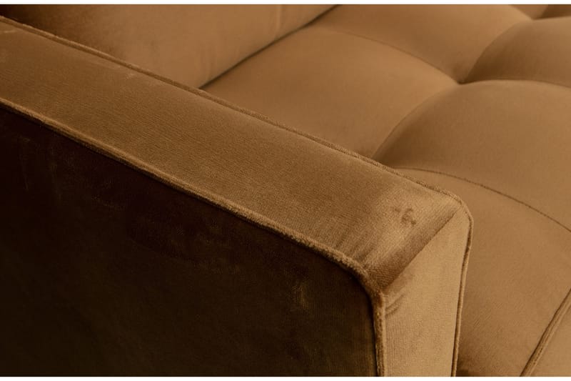 Lissbon 3-sits Sammetssoffa 275 cm - Brun|Gul - Möbler - Soffa - 3 sits soffa