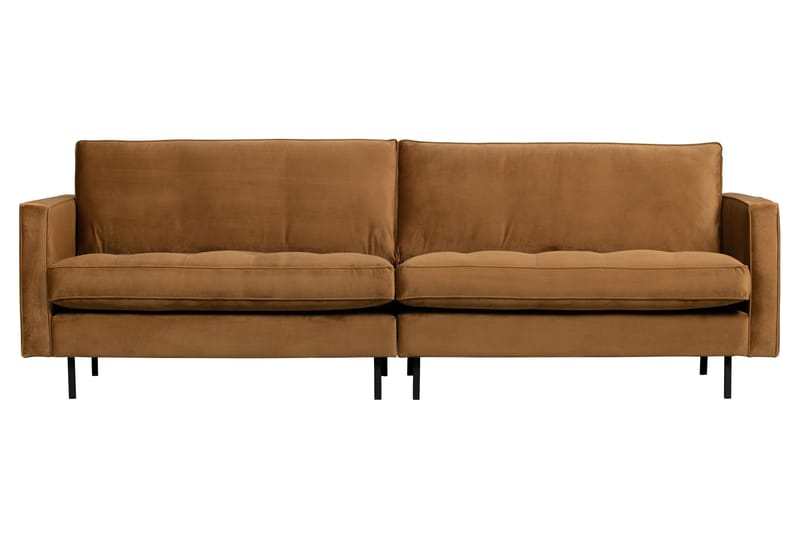 Lissbon 3-sits Sammetssoffa 275 cm, Brun|Gul