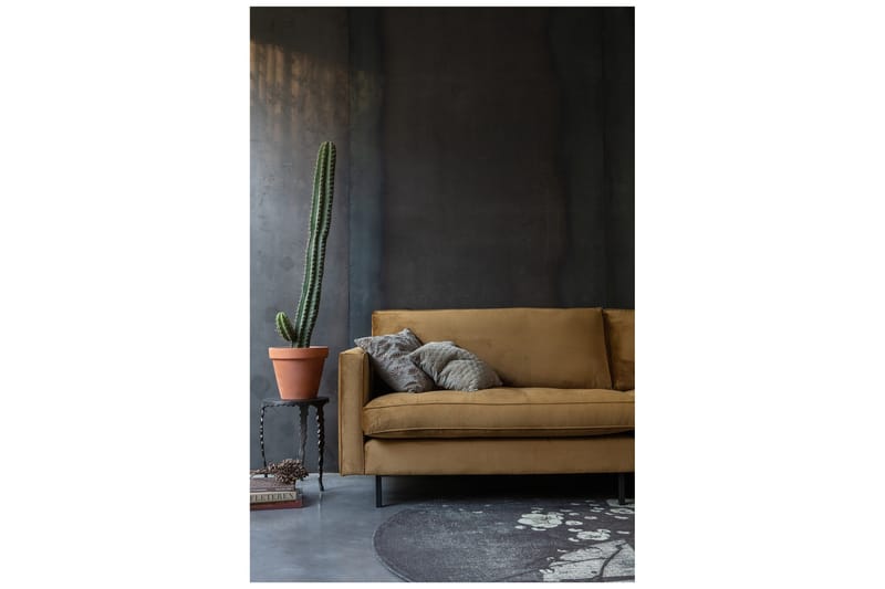Lissbon 3-sits Sammetssoffa 275 cm - Brun|Gul - Möbler - Soffa - 3 sits soffa