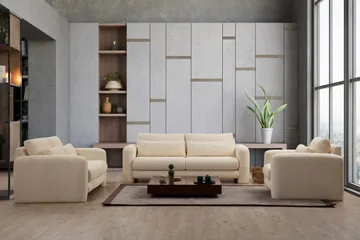 Makhan Soffa 3-sits - Beige - Möbler - Soffa - 3 sits soffa