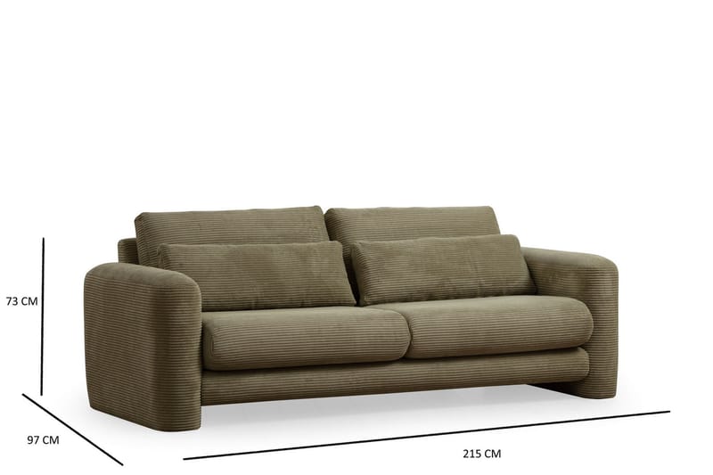 Makhan Soffa 3-sits - Grön - Möbler - Soffa - 3 sits soffa