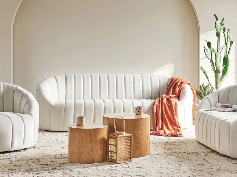 3-sits soffa Malung - Off-White - Möbler - Soffa - Sammetssoffa