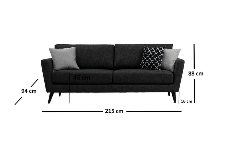 Mangia 3-sits Bäddsoffa 93x178 cm i Tyg - Antracit - Möbler - Soffa - Bäddsoffa - Bäddsoffa 3 sits