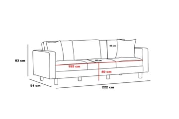 Retzow Soffa 3-sits - Beige - Möbler - Soffa - 3 sits soffa