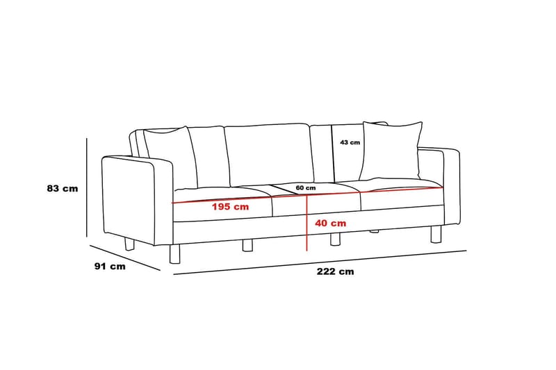 Retzow Soffa 3-sits - Beige - Möbler - Soffa - 3 sits soffa