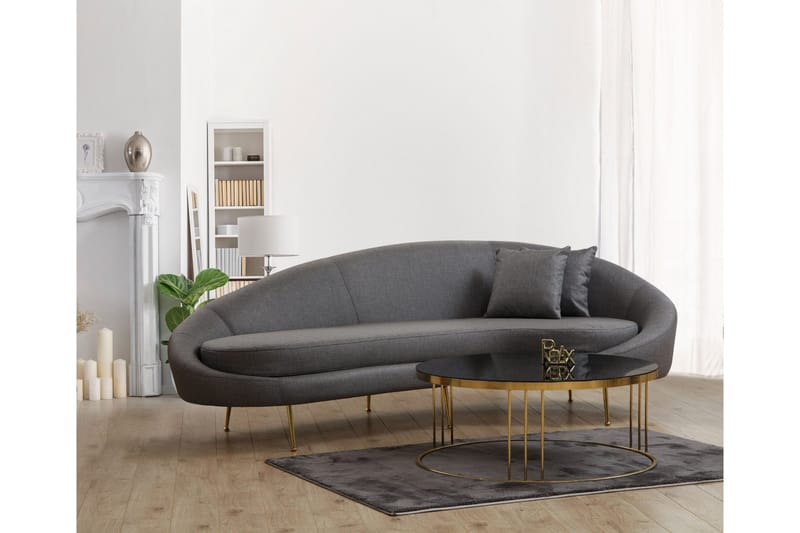 Revelstoke Svängd Soffa 3-sits - Mörkgrå - Möbler - Soffa - 3 sits soffa