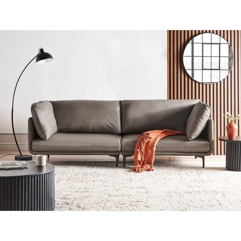 3-sits soffa Revsnes - Brun, Svart - Möbler - Soffa - Skinnsoffor