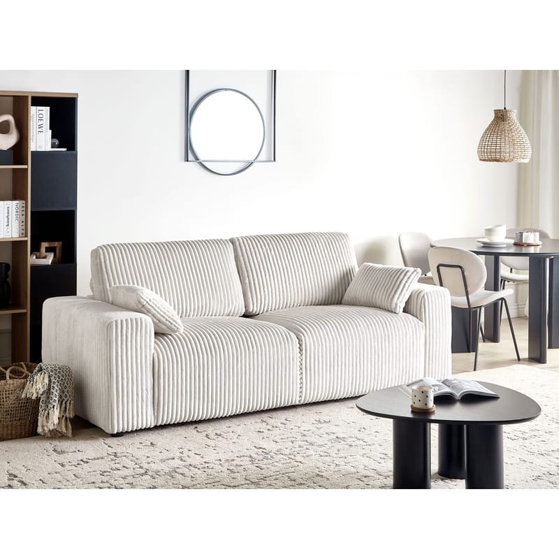 3-sits soffa Sandora - Vit, Svart - Möbler - Soffa - 3 sits soffa
