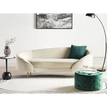 3-sits soffa Savar - Ljusbeige, guld - Möbler - Soffa - Sammetssoffa
