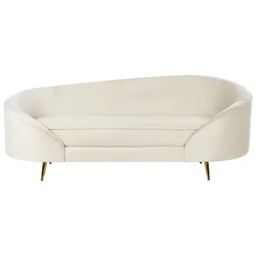 3-sits soffa Savar - Ljusbeige, guld - Möbler - Soffa - Sammetssoffa