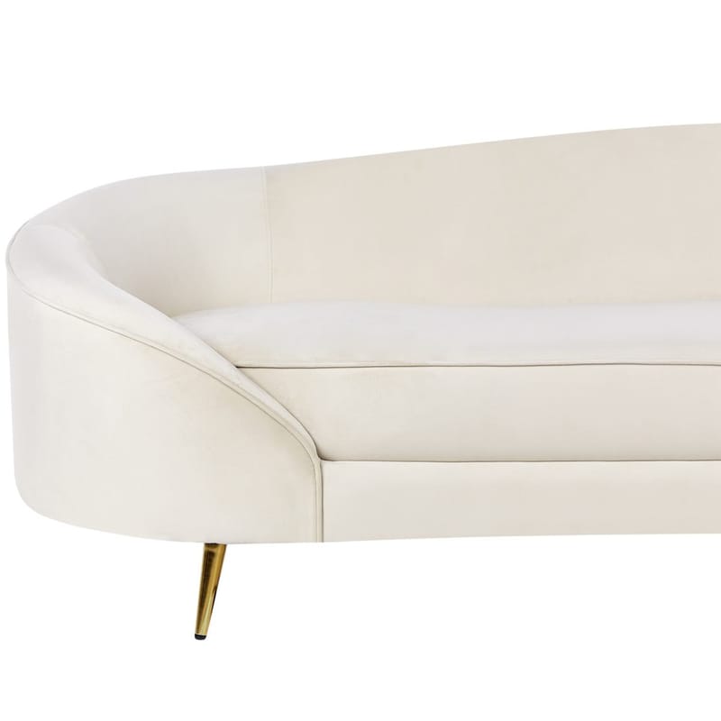 3-sits soffa Savar - Ljusbeige, guld - Möbler - Soffa - Sammetssoffa