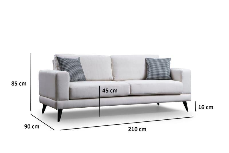 Selder 3-sits Soffa - Beige/Svart - Möbler - Soffa - Bäddsoffa - Bäddsoffa 3 sits