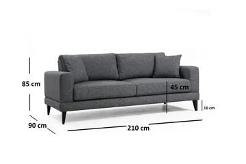 Selder 3-Sits Soffa - Grå - Möbler - Soffa - Bäddsoffa - Bäddsoffa 3 sits