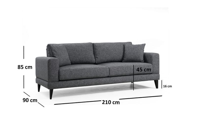 Selder 3-Sits Soffa - Grå - Möbler - Soffa - Bäddsoffa - Bäddsoffa 3 sits