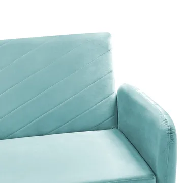 3-sits soffa Senja - Blått, mörkt trä - Möbler - Soffa - Bäddsoffa