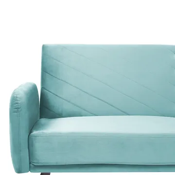 3-sits soffa Senja - Blått, mörkt trä - Möbler - Soffa - Bäddsoffa