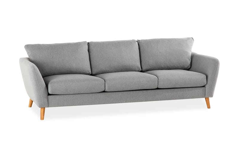 Trend 3-sits Soffa 218 cm med Svängda Armstöd i Tyg - Grå - Möbler - Soffa - 3 sits soffa