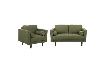 3-sits Soffgrupp Nurmo Grönt/mörkt trä - Grönt/mörkt trä - Möbler - Soffa - Soffgrupp