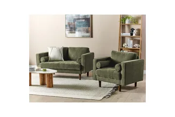 3-sits Soffgrupp Nurmo Grönt/mörkt trä - Grönt/mörkt trä - Möbler - Soffa - Soffgrupp