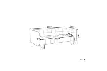 3-sitssoffa Byske Vitt, mörkt trä - Vit - Möbler - Soffa - 3 sits soffa