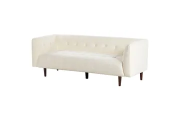 3-sitssoffa Byske Vitt, mörkt trä - Vit - Möbler - Soffa - 3 sits soffa