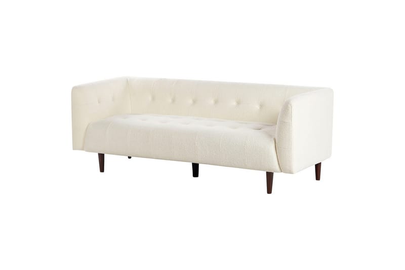 3-sitssoffa Byske Vitt, mörkt trä - Vit - Möbler - Soffa - 3 sits soffa